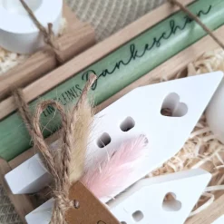 Danke Kerzenset kleines Dankeschön Danke für alles mit Häuser / Lichthäuser Kerzenhalter rund Stabkerze Schriftzug mit H