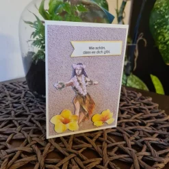 Danksagungskarte - Strand - Blüten - Sand