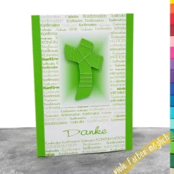 Danksagungskarte Konfirmation, Firmung oder Kommunion - Kreuz
