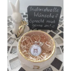 Das etwas andere Osterkörbchen – liebevoll handgemachtes Geschenkset Glas-Cabochon Taschen-/Schlüsselanhänger Ostern