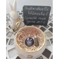 Das etwas andere Osterkörbchen – liebevoll handgemachtes Geschenkset Glas-Cabochon Taschen-/Schlüsselanhänger Ostern