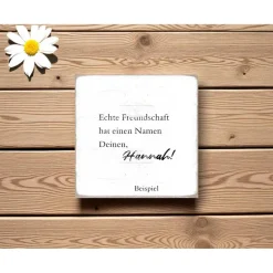 DEIN WUNSCHTEXT, Holzblock Holzschild, personalisierbare minimalistische Wanddeko zum Aufhängen oder Hinstellen