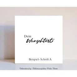 DEIN WUNSCHTEXT, Holzblock Holzschild, personalisierbare minimalistische Wanddeko zum Aufhängen oder Hinstellen