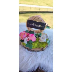 Deko auf Baumscheibe m Engel "Lieblingsplatz"Deko Unikat 25cm