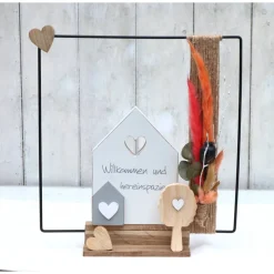 Deko Aufsteller Haus Tischdeko Deko für Eingangsbereich