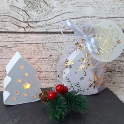 Deko Bäume mit Ballonlicht im Organzasäckchen ~ Lichtbäume ~ Weihnachtsbaum ~ Weihnachten