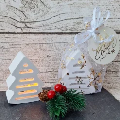 Deko Bäume mit Ballonlicht im Organzasäckchen ~ Lichtbäume ~ Weihnachtsbaum ~ Weihnachten