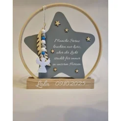 Deko für Sternenkinder | Holzstern für Sternenkind | Erinnerung an verstorbenes Kind | Andenken Fehlgeburt