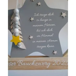 Deko für Sternenkinder | Holzstern für Sternenkind | Erinnerung an verstorbenes Kind | Andenken Fehlgeburt