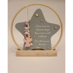 Deko für Sternenkinder | Holzstern für Sternenkind | Erinnerung an verstorbenes Kind | Andenken Fehlgeburt