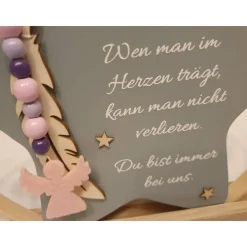 Deko für Sternenkinder | Holzstern für Sternenkind | Erinnerung an verstorbenes Kind | Andenken Fehlgeburt