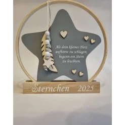 Deko für Sternenkinder | Holzstern für Sternenkind | Erinnerung an verstorbenes Kind | Andenken Fehlgeburt