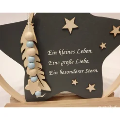 Deko für Sternenkinder | Holzstern für Sternenkind | Erinnerung an verstorbenes Kind | Andenken Fehlgeburt