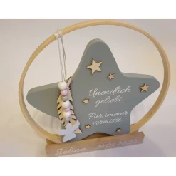 Deko für Sternenkinder | Holzstern für Sternenkind | Erinnerung an verstorbenes Kind | Andenken Fehlgeburt