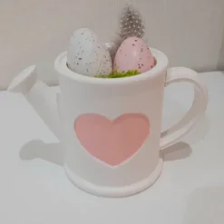 Deko Gießkanne | Keramik | Herz | Blumen | Osterei | Ostern | Frühling