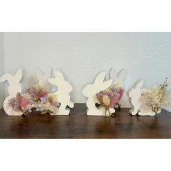 Deko Hase aus Gießkeramik mit Trockenblumen – Osterdeko in 6 Modellen