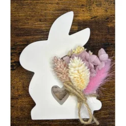 Deko Hase aus Gießkeramik mit Trockenblumen – Osterdeko in 6 Modellen