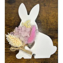 Deko Hase aus Gießkeramik mit Trockenblumen – Osterdeko in 6 Modellen