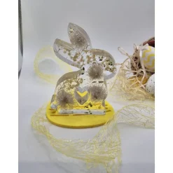 Deko Hase mit echten Blumen Natur