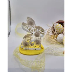 Deko Hase mit echten Blumen Natur