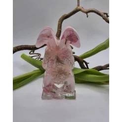 Deko Hase mit echten Blumen Rosa