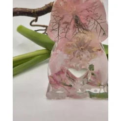 Deko Hase mit echten Blumen Rosa