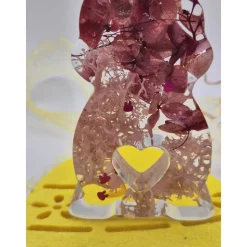 Deko Hase mit echten Blumen Rosa-pink