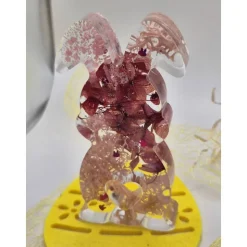 Deko Hase mit echten Blumen Rosa-pink