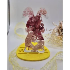 Deko Hase mit echten Blumen Rosa-pink