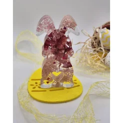 Deko Hase mit echten Blumen Rosa-pink