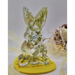 Deko Hase mit echten Blumen Hellgrün