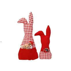 Deko Hasen im 2er Set mit befüllbaren Hosentaschen