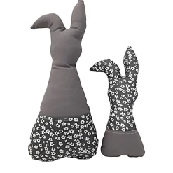Deko Hasen im 2er Set, Stoffhasen, Osterhasen mit Tasche