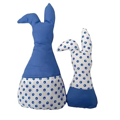 Deko Hasen im 2er Set, Stoffhasen, Osterhasen mit Tasche