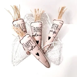 Deko Karotte aus Stoff, bestickt, Ostermöhre, eine Möhre