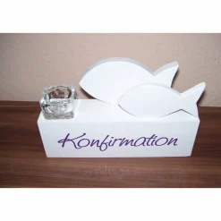 Deko zur  Taufe, Konfirmation, Kommunion, Hochzeit Fische auf Block