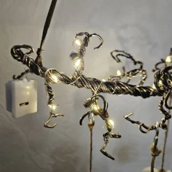 Deko-Ast aus Aluminiumdraht mit Raysin-Anhängern für Herbstdekoration und Beleuchtung