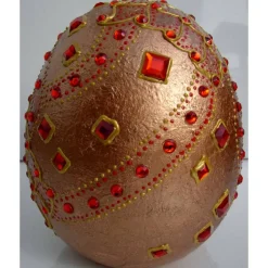 Dekoei KUPFERFEUER Acrylmalerei auf einem Keramikei Ostergeschenk Kunst Künstler-Ei Sammlerstück Unikat