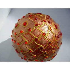 Dekoei KUPFERFEUER Acrylmalerei auf einem Keramikei Ostergeschenk Kunst Künstler-Ei Sammlerstück Unikat