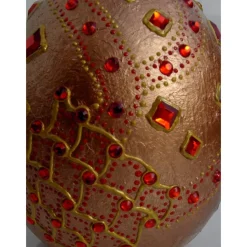 Dekoei KUPFERFEUER Acrylmalerei auf einem Keramikei Ostergeschenk Kunst Künstler-Ei Sammlerstück Unikat