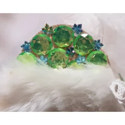 Deko-Ei originell grün türkis Glitzersteine Spitze