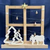 Deko-Fenster aus Holz mit LED-Lichterkette, Elch & Tannen – moderne Weihnachtsdeko für Tisch, Sideboard & Fensterbank.