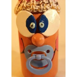 Dekofigur FLASCHENWICHTEL BLAU Geschenk zur Geburt Babyparty Taufe Babygeburtstag Geldgeschenk