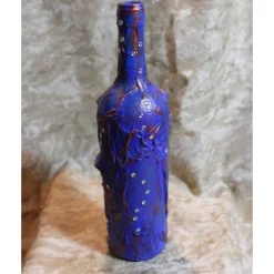 Dekoflasche GEFLÜGELTE HERZEN Upcycling Flasche Flaschenkunst Dekoration Collage Wohndeko Geldgeschenk