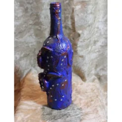 Dekoflasche GEFLÜGELTE HERZEN Upcycling Flasche Flaschenkunst Dekoration Collage Wohndeko Geldgeschenk