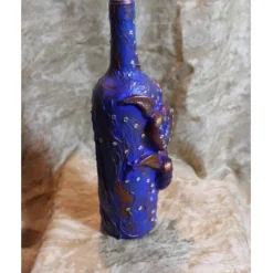 Dekoflasche GEFLÜGELTE HERZEN Upcycling Flasche Flaschenkunst Dekoration Collage Wohndeko Geldgeschenk