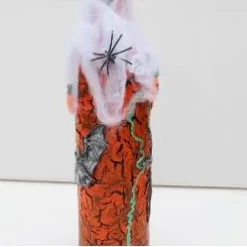 Dekoflasche HALLOWEEN Upcycling bemalte dekorierte Glasflasche Flaschenkunst Dekoration Collage Herbstdeko Halloweendeko