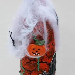 Dekoflasche HALLOWEEN Upcycling bemalte dekorierte Glasflasche Flaschenkunst Dekoration Collage Herbstdeko Halloweendeko