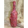 Dekoflasche HERZ & ROSEN Upcycling Flasche Flaschenkunst Dekoration Collage Kunst Malerei handgearbeitetes Unikat