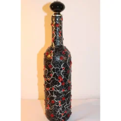 Dekoflasche RUBINROT Upcycling Flasche Geschenk Frauengeschenk zu Geburtstag Valentinstag Muttertag Geldgeschenk